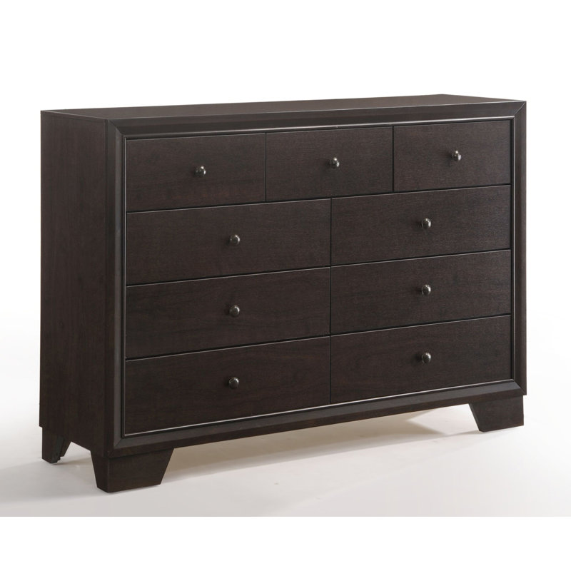Plethoria Mikel Espresso Dresser with 9 Drawer | Wayfair